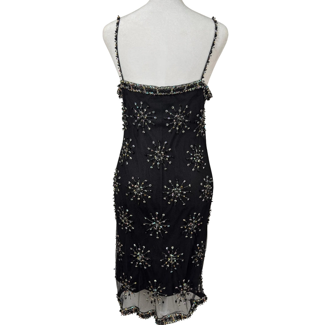 Vivienne Tam SS 1998 - Black Sequin and Beaded Mini Dress