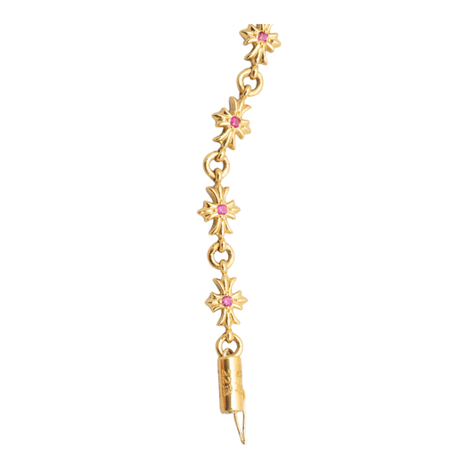 Chrome Hearts 22k Ruby Tiny E Bracelet