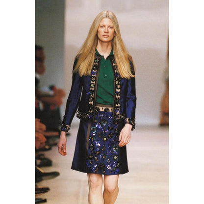 Prada SS 2005 - Blue Crystal embodied A-Line skirt