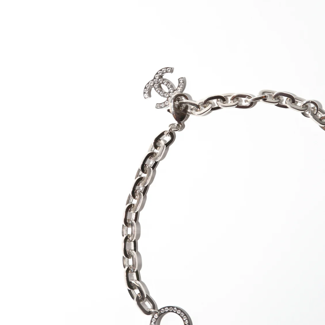 Chanel SS 2017 Strass CC Silver Collar necklace