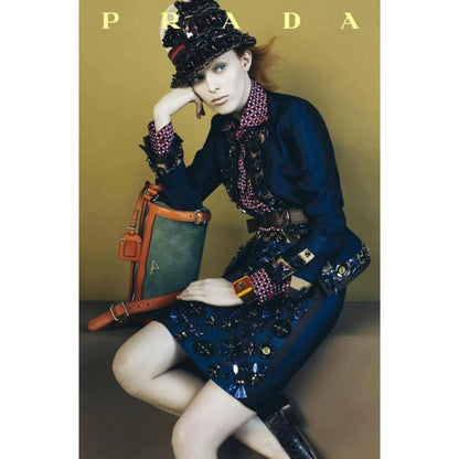 Prada SS 2005 - Blue Crystal embodied A-Line skirt