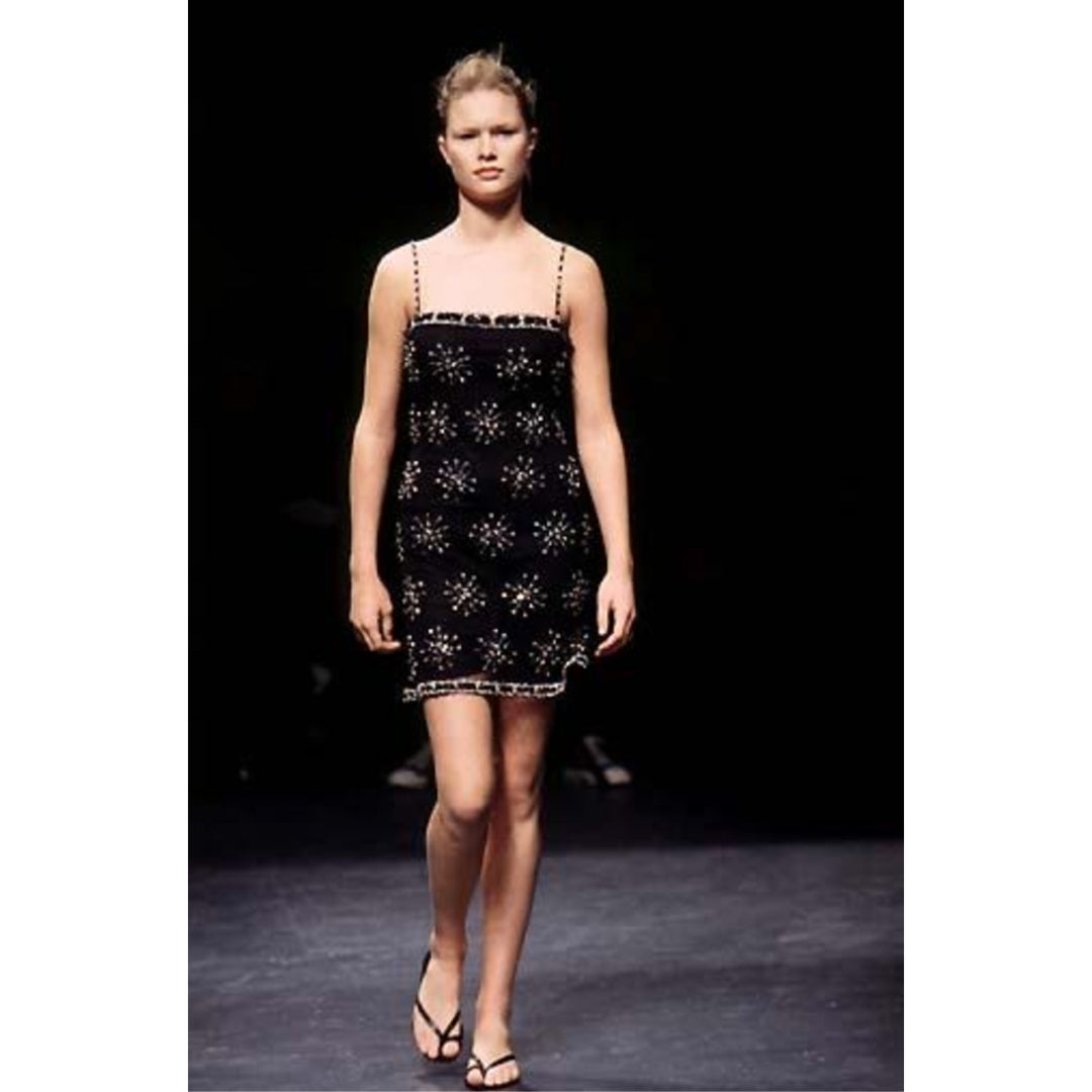 Vivienne Tam SS 1998 - Black Sequin and Beaded Mini Dress