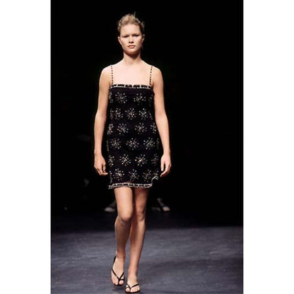 Vivienne Tam SS 1998 - Black Sequin and Beaded Mini Dress
