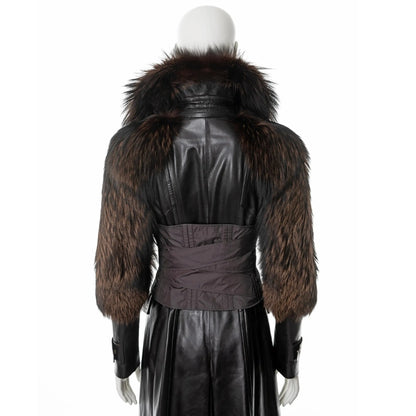 Gucci by Tom Ford FW 2003 - Fox fur and leather corseted coat