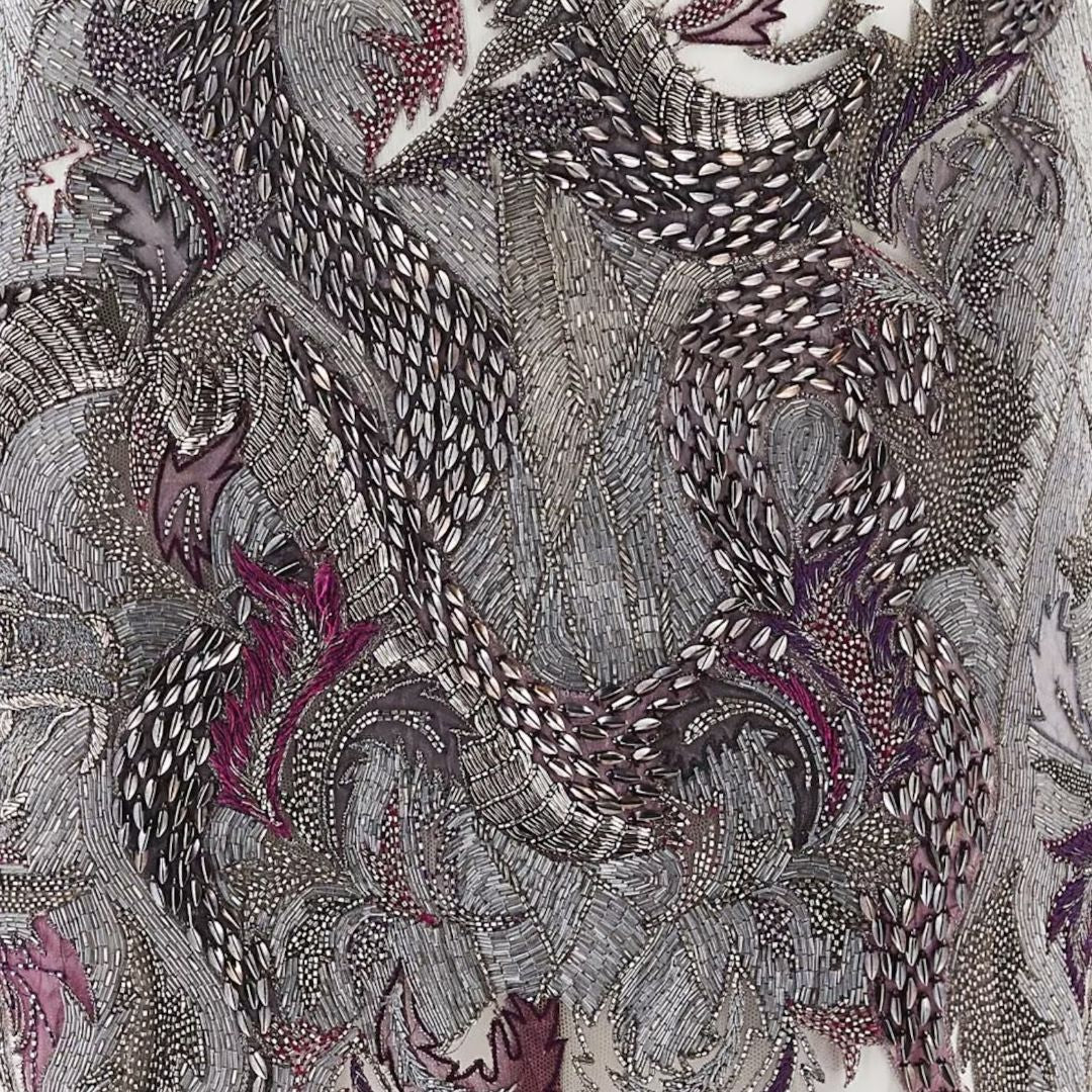 Julien MacDonald Fall 2014 - Ultra Rare Purple and Silver Sequin Beaded dress