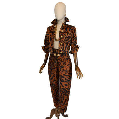 Gianni Versace SS 1992 - Animal print Denim matching set