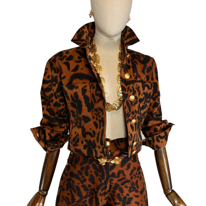 Gianni Versace SS 1992 - Animal print Denim matching set