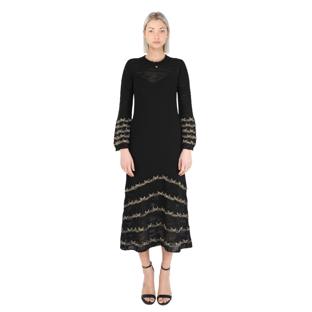 Chanel Pre-Fall 2025 Paris-Hangzhou Lamé Crochet Dress