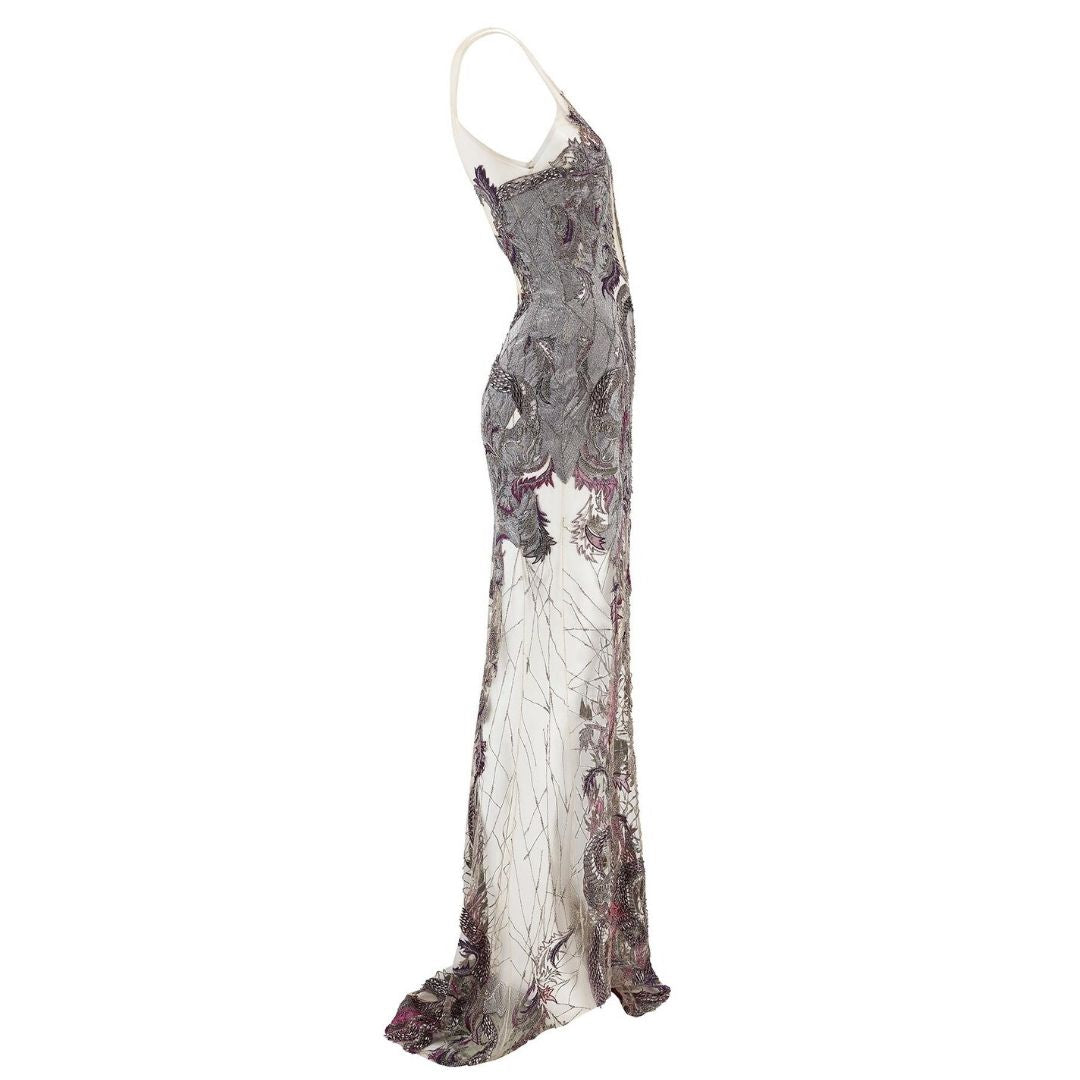 Julien MacDonald Fall 2014 - Ultra Rare Purple and Silver Sequin Beaded dress