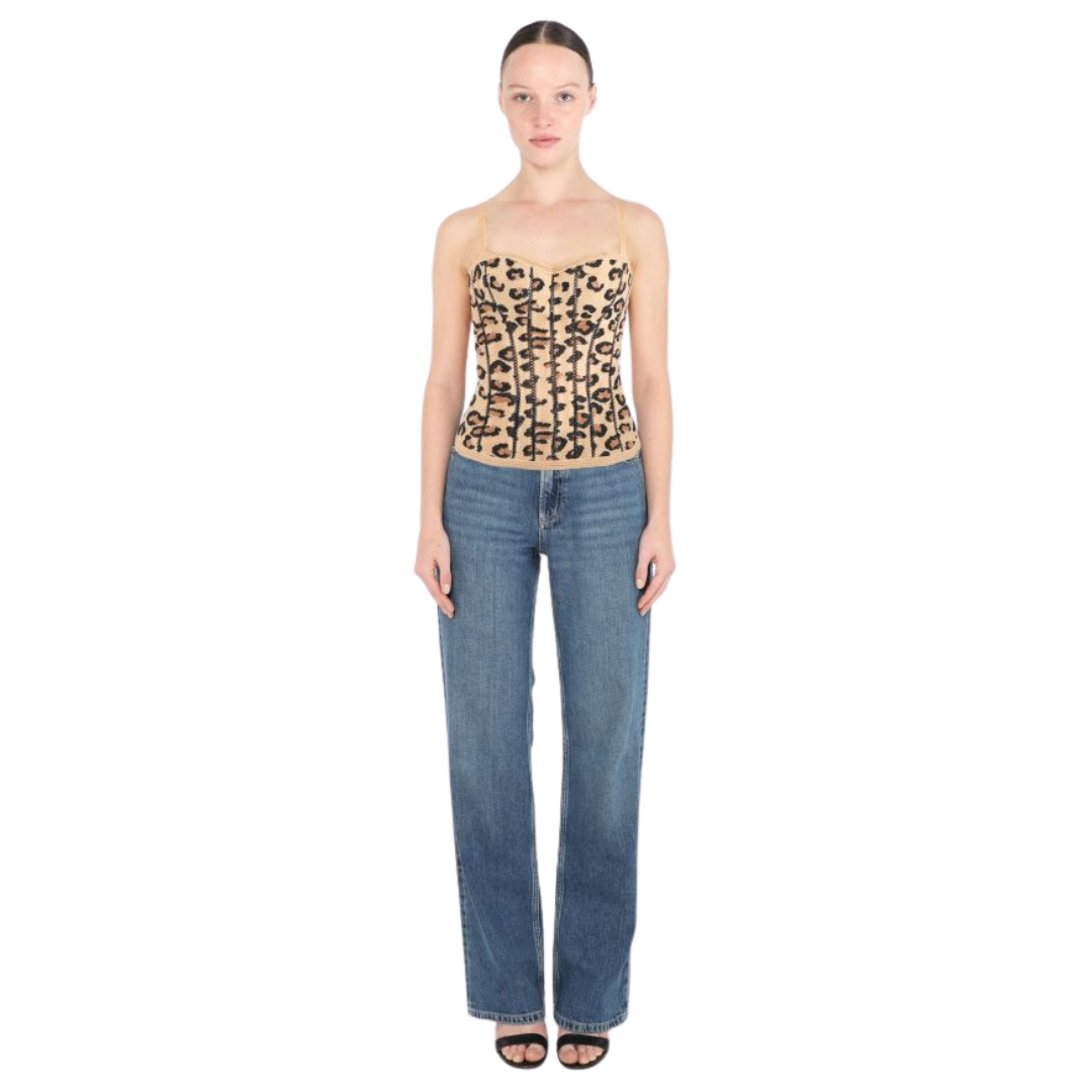 Alaïa F/W 1991 Leopard Bustier Top