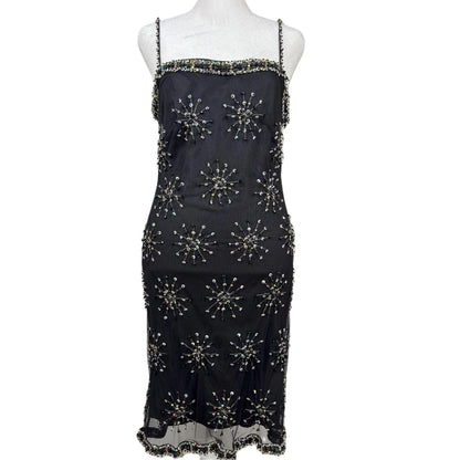 Vivienne Tam SS 1998 - Black Sequin and Beaded Mini Dress