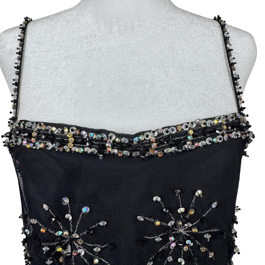 Vivienne Tam SS 1998 - Black Sequin and Beaded Mini Dress