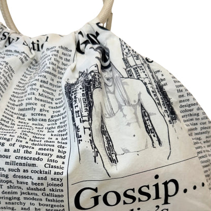 John Galliano 2007 - Newsprint Ring Handle bag