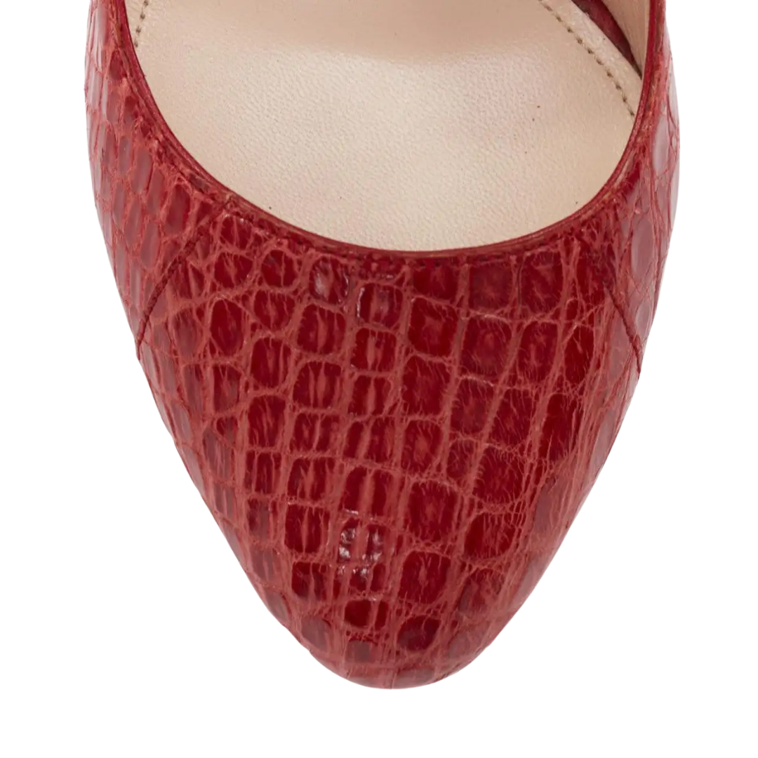 Prada SS 2012 - Ultra Rare Red croc rocket flame heel pumps