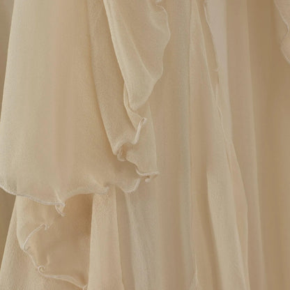 Julien Macdonald SS 2011 - White Silk Chiffon Dress and Cape with Appliques