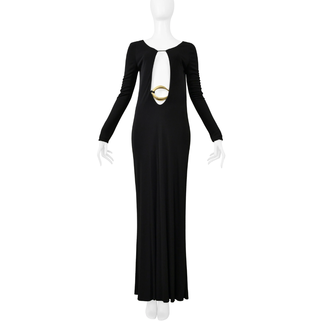 Gucci By Tom Ford S/S 1996 Iconic cutout gown with gold belt