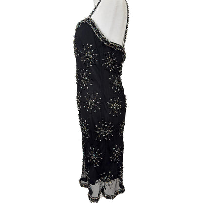 Vivienne Tam SS 1998 - Black Sequin and Beaded Mini Dress