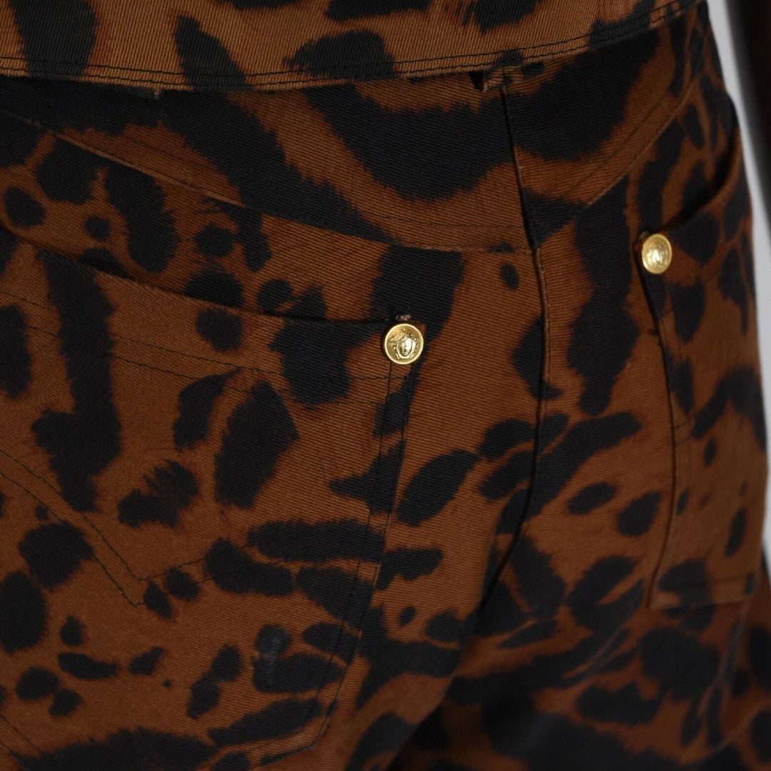 Gianni Versace SS 1992 - Animal print Denim matching set