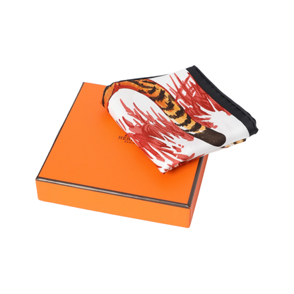 Hermès 2012 'Les Tigreaux' 45cm Pocket Scarf