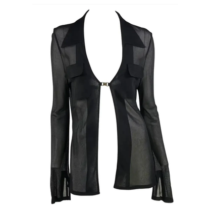 Gucci by Tom Ford SS1997 Sheer collared long sleeve top/cardigan