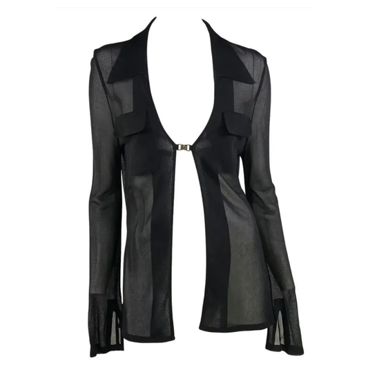 Gucci by Tom Ford SS1997 Sheer collared long sleeve top/cardigan
