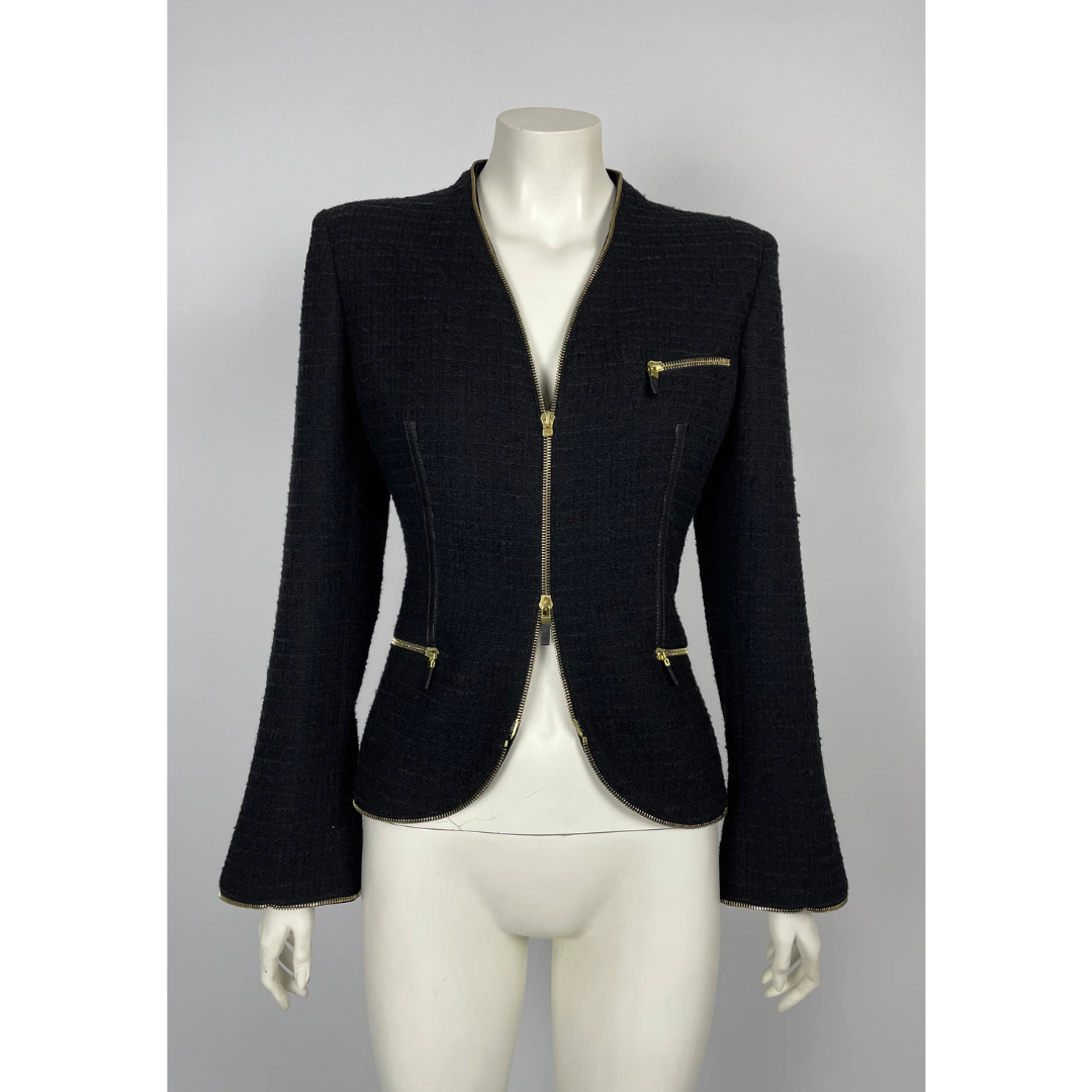 Alexander McQueen F/W 2003 Tweed Zipper blazer