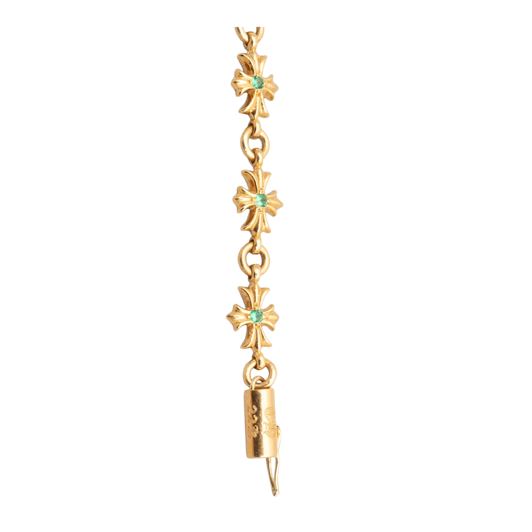 Chrome Hearts 1999 22k Emerald Tiny E Bracelet