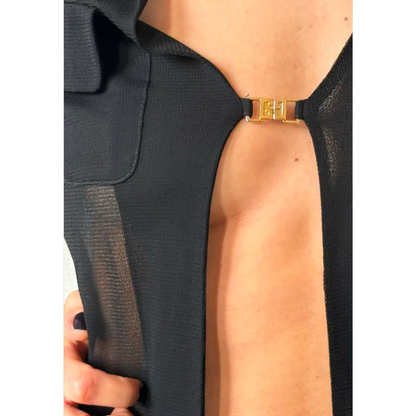 Gucci by Tom Ford SS1997 Sheer collared long sleeve top/cardigan