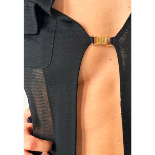 Gucci by Tom Ford SS1997 Sheer collared long sleeve top/cardigan