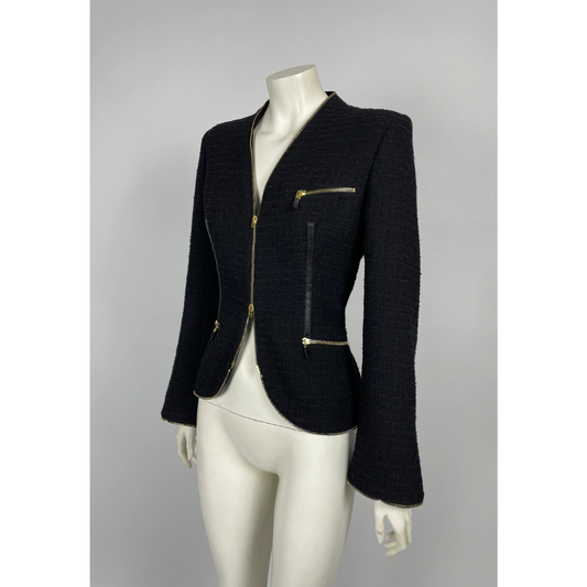 Alexander McQueen F/W 2003 Tweed Zipper blazer