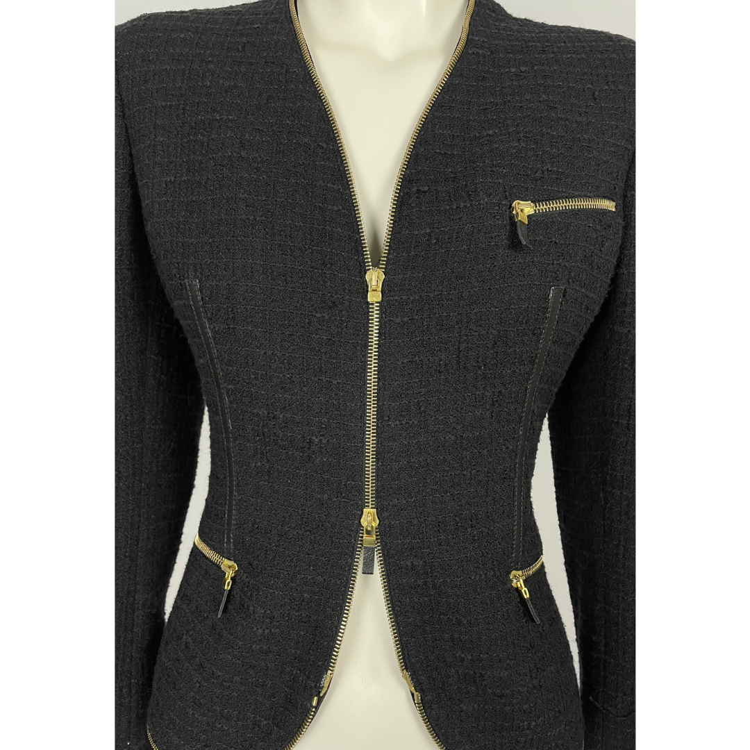 Alexander McQueen F/W 2003 Tweed Zipper blazer
