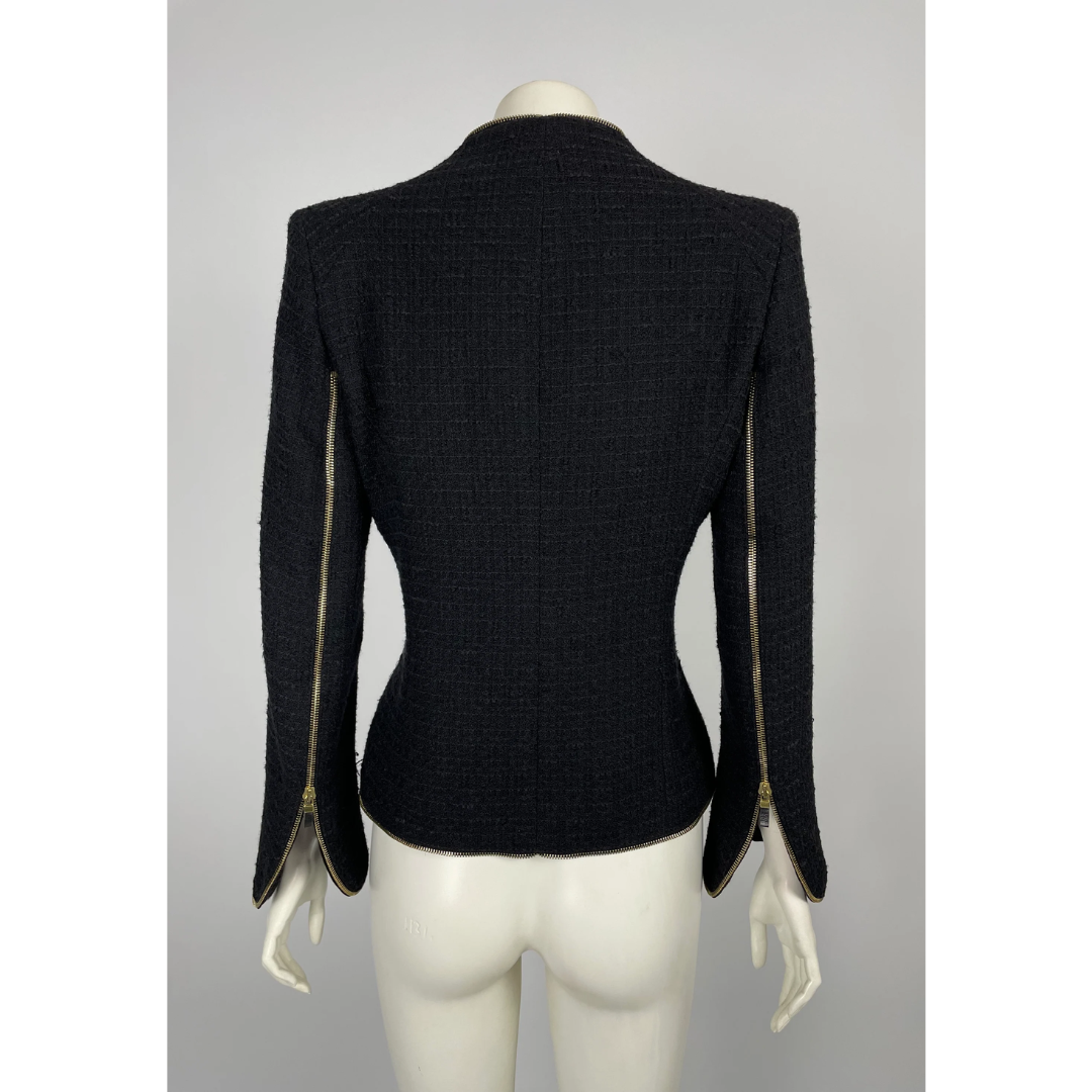Alexander McQueen F/W 2003 Tweed Zipper blazer