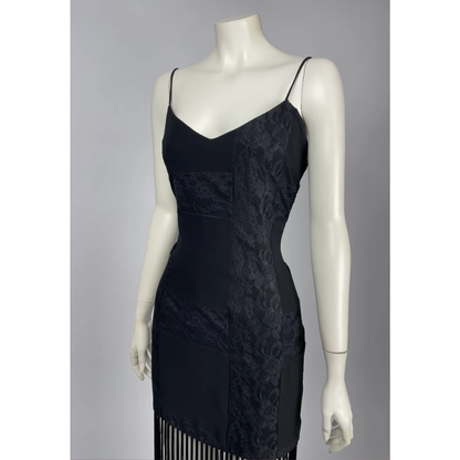 Dolce & Gabbana F/W 1993 fringe and lace maxi dress