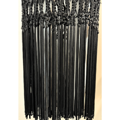 Alberta Ferretti 1997 Black crochet fringe dress