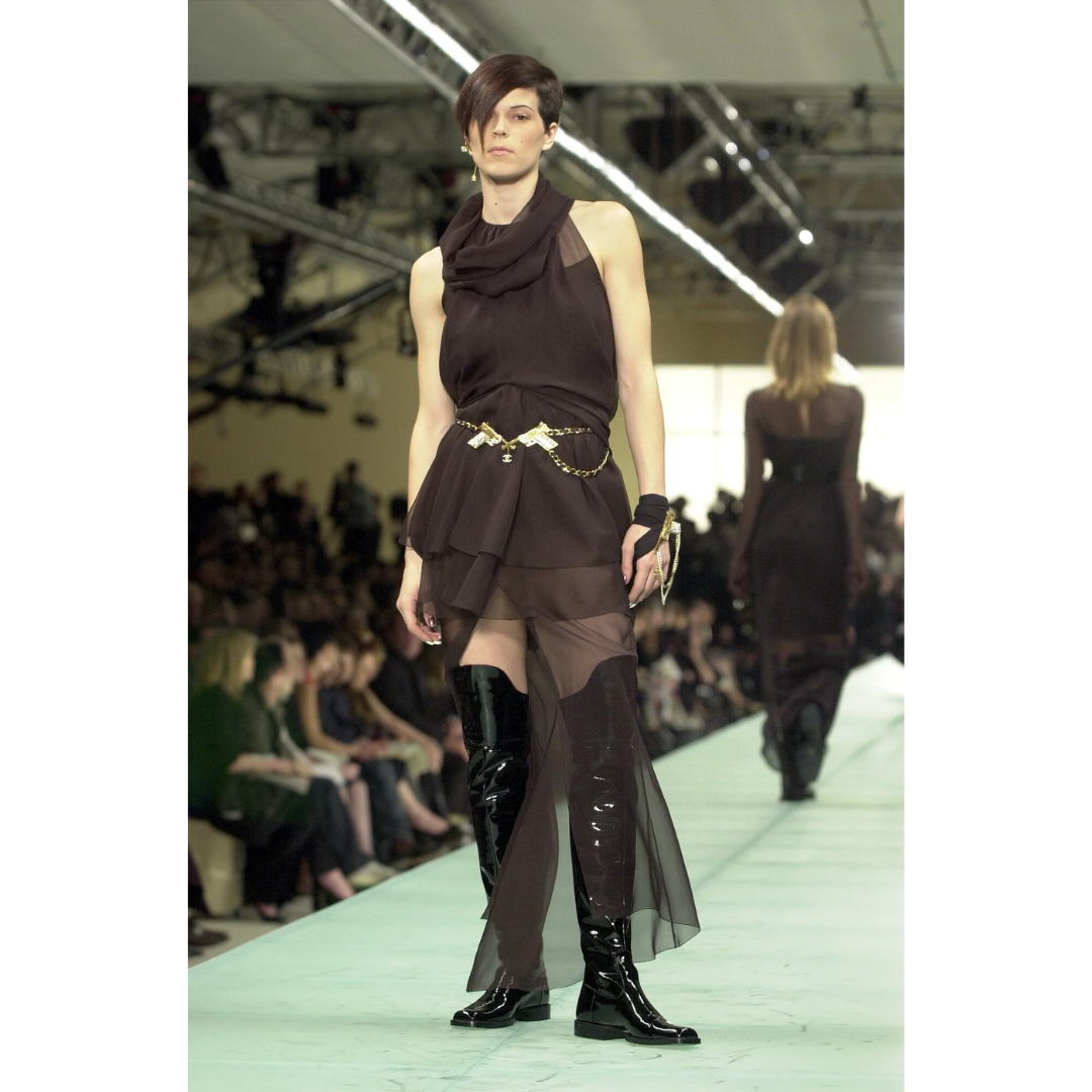 Chanel by Karl Lagerfeld RARE fall 2001 runway double pistol chain belt