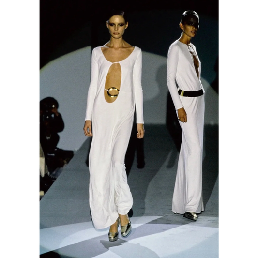 Gucci By Tom Ford S/S 1996 Iconic cutout gown with gold belt
