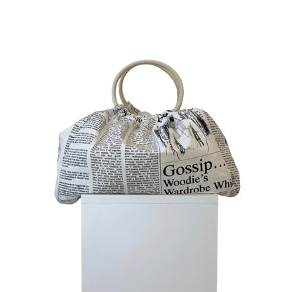John Galliano 2007 - Newsprint Ring Handle bag